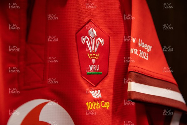 050823 - Wales v England - Vodafone Summer Series - Leigh Halfpenny 100th cap jersey