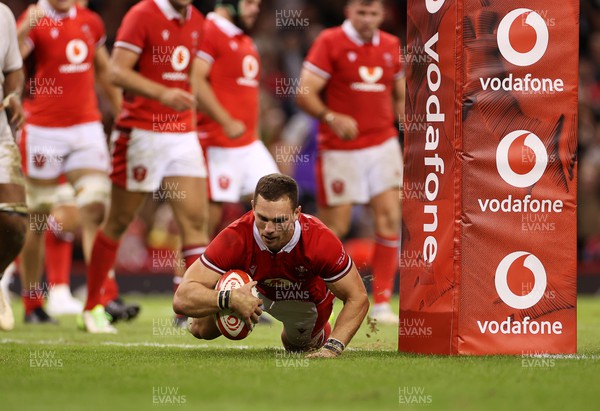 050823 - Wales v England - Vodafone Summer Series - George North of Wales scores a try