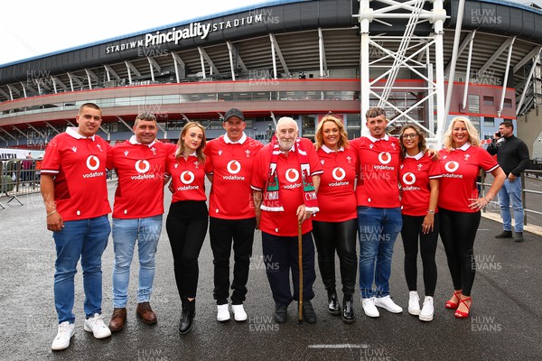 050823 - Wales v England - Summer Series -  Members of the Domachowski family arrive at The Principality Stadium to watch Corey win his first cap