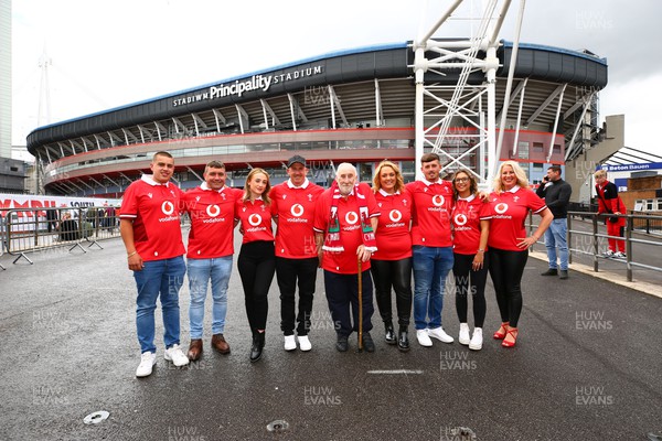 050823 - Wales v England - Summer Series -  Members of the Domachowski family arrive at The Principality Stadium to watch Corey win his first cap