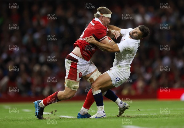 050823 - Wales v England, Vodafone Summer Series - Aaron Wainwright of Wales brushes off Danny Care of England