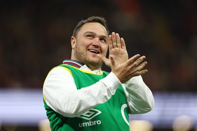 150325 - Wales v England - Guinness Six Nations - Jamie George of England applauds the fans