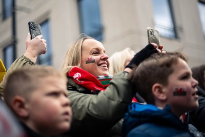 150325 - Wales v England - Guinness Six Nations -  Fans in the City Centre Ahead of the match 