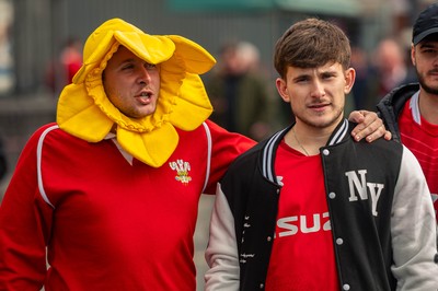 150325 - Wales v England - Guinness Six Nations -  Fans in the City Centre Ahead of the match 