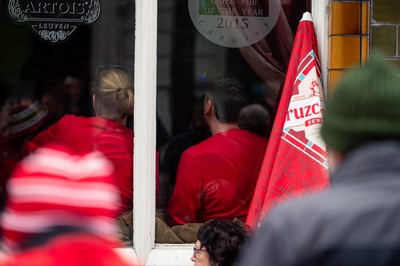 150325 - Wales v England - Guinness Six Nations -  Fans in the City Centre Ahead of the match 