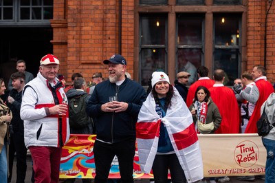 150325 - Wales v England - Guinness Six Nations -  Fans in the City Centre Ahead of the match 