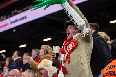 150325 - Wales v England - Guinness Six Nations - Wales Fans inside the stadium during the game   