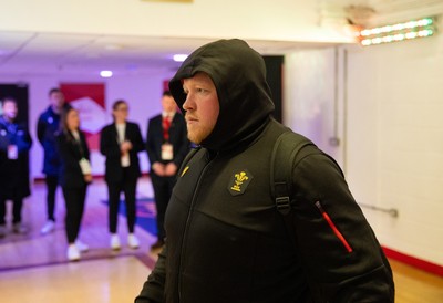 150325 - Wales v England - Guinness Six Nations Championship - Keiron Assiratti of Wales arrives at the stadium