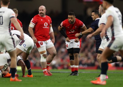 150325 - Wales v England - Guinness Six Nations Championship - WillGriff John and Taulupe Faletau of Wales 