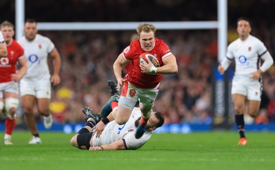 150325 Wales v England, Guinness Mens Six Nations - Blair Murray of Wales is tackled by Luke Cowan-Dickie of England