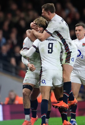 150325 Wales v England, Guinness Mens Six Nations - Henry Pollock of England celebrates after he races in to score try