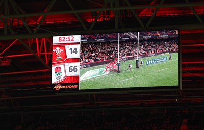 150325 Wales v England, Guinness Mens Six Nations - The big screen at the end of the match