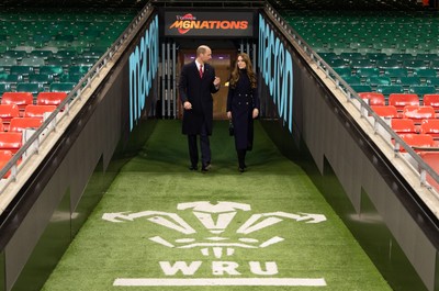 150325 Wales v England, Guinness Mens Six Nations - William, Prince of Wales along with Catherine, Princess of Wales walk down the tunnel at the Principality Stadium after the Wales v England match