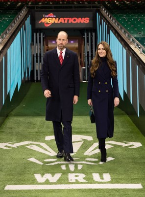 150325 Wales v England, Guinness Mens Six Nations - William, Prince of Wales along with Catherine, Princess of Wales walk down the tunnel at the Principality Stadium after the Wales v England match