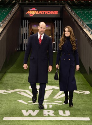 150325 Wales v England, Guinness Mens Six Nations - William, Prince of Wales along with Catherine, Princess of Wales walk down the tunnel at the Principality Stadium after the Wales v England match