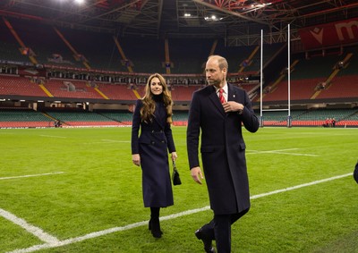 150325 Wales v England, Guinness Mens Six Nations - William, Prince of Wales along with Catherine, Princess of Wales at the Principality Stadium after the Wales v England match