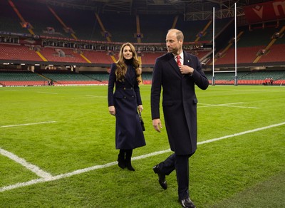 150325 Wales v England, Guinness Mens Six Nations - William, Prince of Wales along with Catherine, Princess of Wales at the Principality Stadium after the Wales v England match