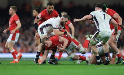 150325 Wales v England, Guinness Mens Six Nations - Jac Morgan of Wales charges forward