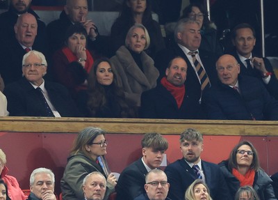 150325 Wales v England, Guinness Mens Six Nations - Hugh Grant watches the match