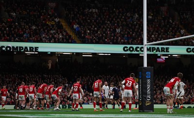 150325 Wales v England, Guinness Mens Six Nations - Go Compare branding on mid level led screens