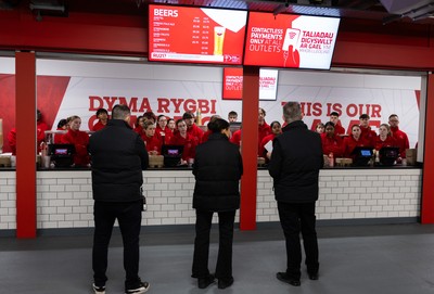 150325 Wales v England, Guinness Mens Six Nations - Bar and serving staff are briefed ahead of the match