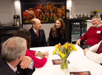 150325 Wales v England, Guinness Mens Six Nations - William, Prince of Wales along with Catherine, Princess of Wales meet injured players at the Wales v England Six Nations match at the Principality Stadium, Cardiff