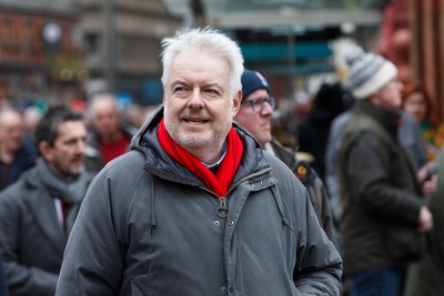 150325 - Wales v England - Guinness Six Nations - Former First Minister of Wales Carwyn Jones arrives at Principality Stadium