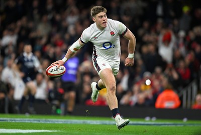 150325 - Wales v England - Guinness Six Nations - Tommy Freeman of England celebrates scoring their sides third try