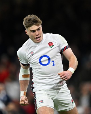 150325 - Wales v England - Guinness Six Nations - Tommy Freeman of England celebrates scoring their sides third try