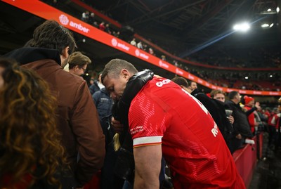 150325 - Wales v England - Guinness Six Nations - Will Rowlands of Wales reacts following the end of the match