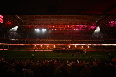 150325 - Wales v England - Guinness Six Nations - Teams run out onto the field