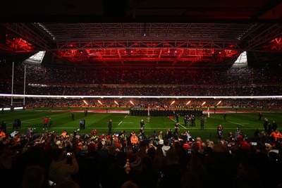 150325 - Wales v England - Guinness Six Nations - Teams run out onto the field