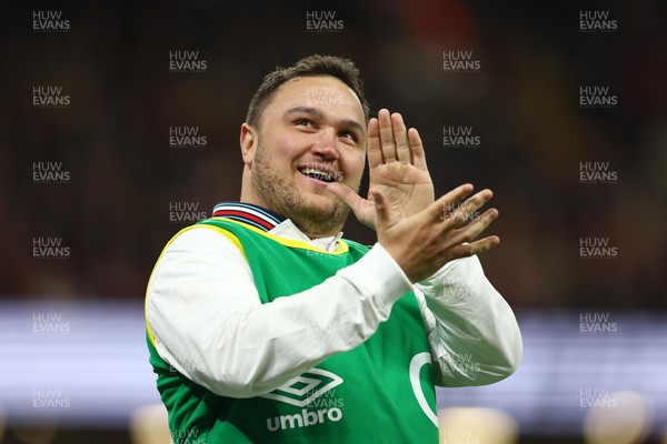 150325 - Wales v England - Guinness Six Nations - Jamie George of England applauds the fans