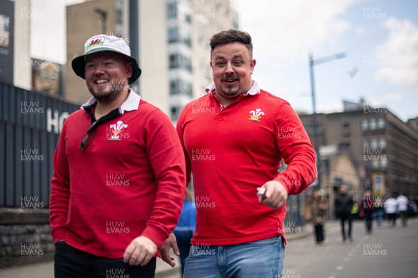 150325 - Wales v England - Guinness Six Nations -  Fans in the City Centre Ahead of the match 