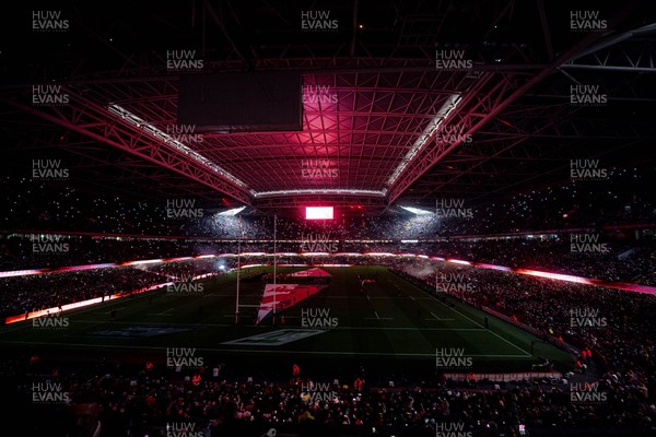 150325 - Wales v England - Guinness Six Nations - Pre-match - light and pyrotechnic show   