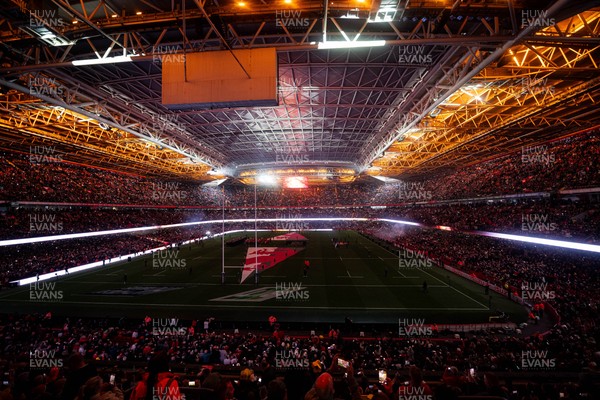 150325 - Wales v England - Guinness Six Nations - Pre-match - light and pyrotechnic show   