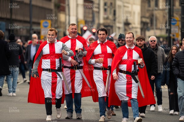 150325 - Wales v England - Guinness Six Nations -  Fans in the City Centre Ahead of the match 