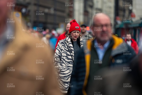 150325 - Wales v England - Guinness Six Nations -  Fans in the City Centre Ahead of the match 