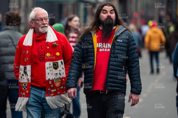 150325 - Wales v England - Guinness Six Nations -  Fans in the City Centre Ahead of the match 