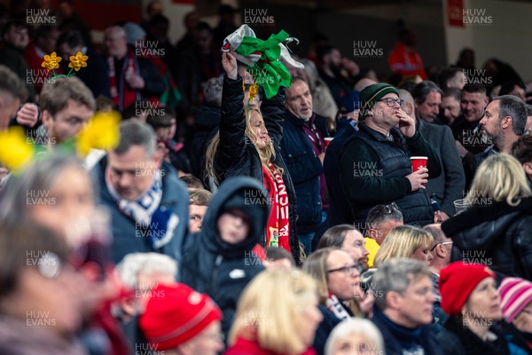 150325 - Wales v England - Guinness Six Nations - Wales Fans inside the stadium during the game   