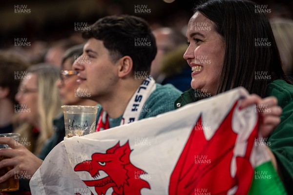 150325 - Wales v England - Guinness Six Nations - Wales Fans inside the stadium during the game   