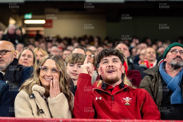 150325 - Wales v England - Guinness Six Nations - Wales Fans inside the stadium during the game   