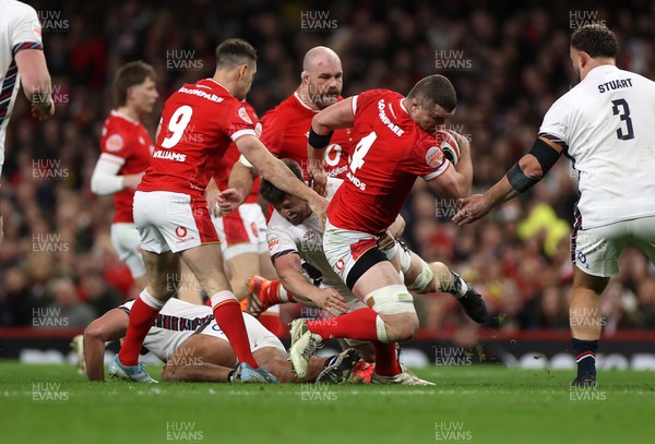 150325 - Wales v England - Guinness Six Nations Championship - Will Rowlands of Wales is tackled by Ben Curry of England 