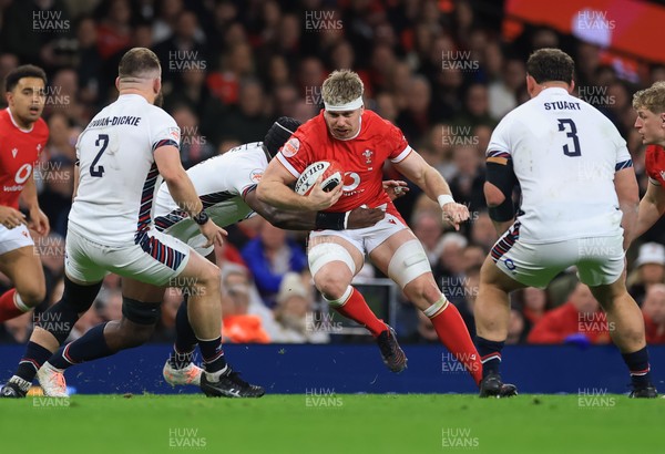 150325 Wales v England, Guinness Mens Six Nations - Aaron Wainwright of Wales charges forward