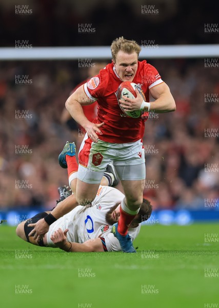 150325 Wales v England, Guinness Mens Six Nations - Blair Murray of Wales is tackled by Luke Cowan-Dickie of England