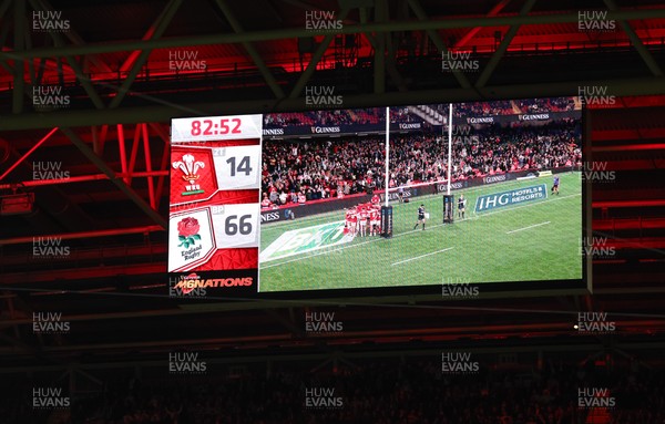 150325 Wales v England, Guinness Mens Six Nations - The big screen at the end of the match