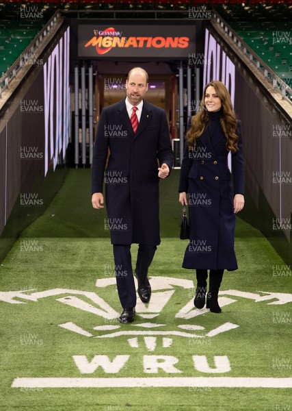 150325 Wales v England, Guinness Mens Six Nations - William, Prince of Wales along with Catherine, Princess of Wales walk down the tunnel at the Principality Stadium after the Wales v England match