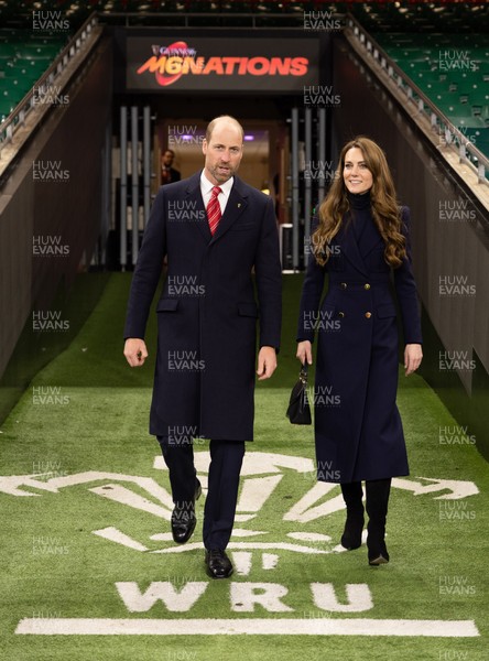 150325 Wales v England, Guinness Mens Six Nations - William, Prince of Wales along with Catherine, Princess of Wales walk down the tunnel at the Principality Stadium after the Wales v England match