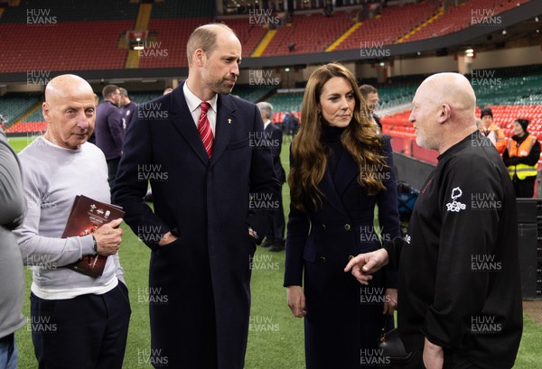 150325 Wales v England, Guinness Mens Six Nations - William, Prince of Wales along with Catherine, Princess of Wales meet Wales assistant coach Neil Jenkins and Wales football legend Mickey Thomas after the Wales v England match