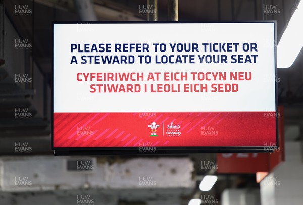 150325 Wales v England, Guinness Mens Six Nations - Concourse screen messages